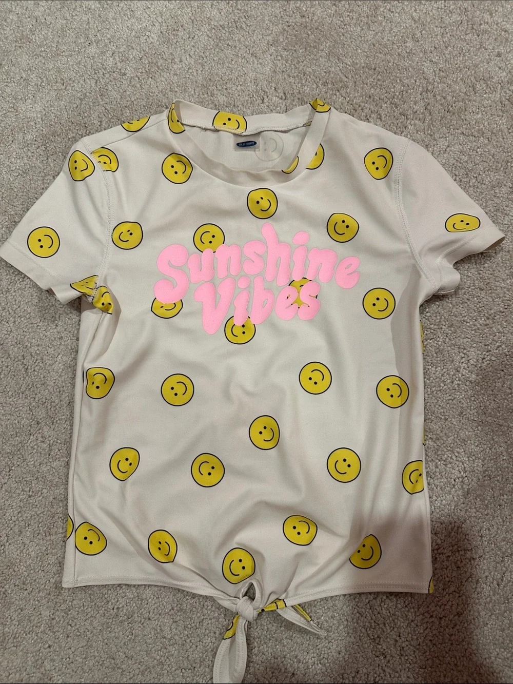 Smiley face short sleeve rash guard (sz med)